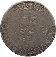 TMNK 12214
<br/>
Halve florijn (veertien stuivers) uit Friesland
<br/>
<em>Republiek der Zeven Verenigde Nederlanden, Friesland, provincie</em>