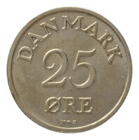 TMNK 14408
          <br/>
          Vijfentwintig ore uit Denemarken op naam van Frederik IX (1947-1972)
          <br/>
          <em>Denemarken, koninkrijk</em>