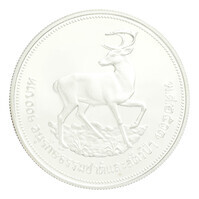TMNK 14497
<br/>
Honderd baht uit Thailand op naam van Rama IX (Bhumibol) (1946- ), verzamelaarsmunt uit de Conservation-serie over bedreigde diersoorten
<br/>
<em>Thailand, koninkrijk</em>