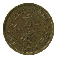TMNK 15081
<br/>
Vijf cents uit Hong-Kong, op naam van Elizabeth II, koningin (1952-1997)
<br/>
<em>Hong-Kong</em>