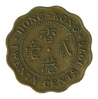 TMNK 15083
<br/>
Twintig cents uit Hong-Kong, op naam van Elizabeth II, koningin (1952-1997)
<br/>
<em>Hong-Kong</em>