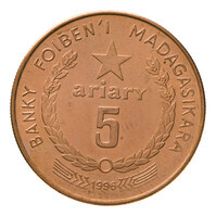 TMNK 15133
<br/>
Vijf ariary uit Madagascar
<br/>
<em>Madagascar, Republiek (1992-2010)</em>