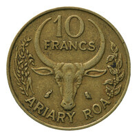 TMNK 15136
<br/>
Tien franc; ariary roa uit Madagascar
<br/>
<em>Madagascar, Democratische Republiek (1975-1992)</em>