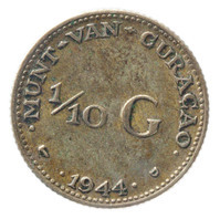 TMNK 15141
<br/>
Tiende gulden voor Curaçao op naam van koningin Wilhelmina (1890-1948)
<br/>
<em>Curaçao, Koninkrijk der Nederlanden (1830-heden)</em>