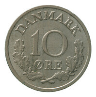 TMNK 15221
          <br/>
          Tien ore uit Denemarken op naam van Frederik IX (1947-1972)
          <br/>
          <em>Denemarken, koninkrijk</em>