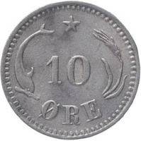 TMNK 15645
          <br/>
          Tien ore uit Denemarken op naam van Christiaan IX (1863-1906)
          <br/>
          <em>Denemarken, koninkrijk</em>