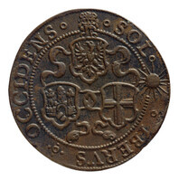 TMNK 16459
<br/>
Rekenpenning over het overlijden van kardinaal Ferdinand
<br/>
<em>Republiek der Zeven Verenigde Nederlanden, Overijssel, provincie</em>