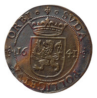 TMNK 16459
<br/>
Rekenpenning over het overlijden van kardinaal Ferdinand
<br/>
<em>Republiek der Zeven Verenigde Nederlanden, Overijssel, provincie</em>