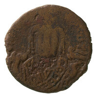 TMNK 16771
<br/>
Follis (veertig nummi) uit het Byzantijnse Rijk op naam van Mauritius Tiberius (582-602)
<br/>
<em>Byzantijns Keizerrijk</em>